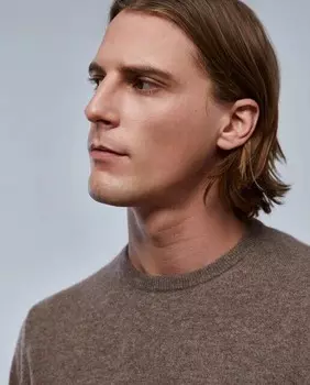 Серо-коричневый мужской свитер с круглым вырезом Scalpers, светло-коричневый