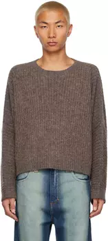 Серо-коричневый свитер Poet Dolman Eckhaus Latta