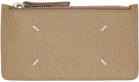 Серо-коричневый визитница с четырьмя стежками Maison Margiela