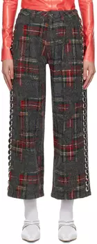 Серо-красные брюки с шипами Vaquera