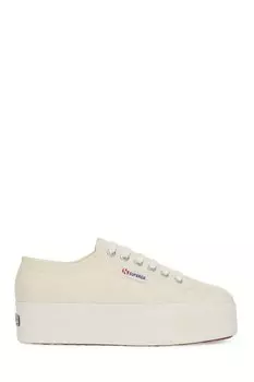 Серо- кроссовки на подъемах 2790 cotw linea Superga, бежевый