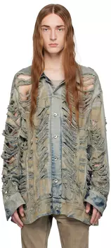 Серо-синяя джинсовая куртка Rick Owens DRKSHDW Jumbo