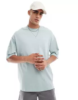 Серо-синяя футболка супер-оверсайз Jack & Jones