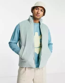 Серо-зеленый вельветовый жилет ASOS DESIGN
