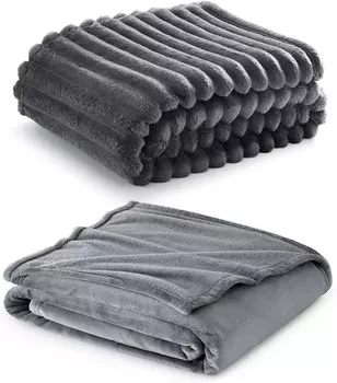Серое двойное одеяло Bedsure и флисовое одеяло для дивана, дивана, кровати, мягкие и легкие плюшевые уютные одеяла и пледы для малышей и детей, Grey