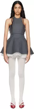 Серое мини-платье из двух частей SHUSHU/TONG