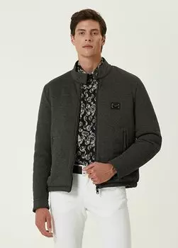 Серое пальто с логотипом Dolce&Gabbana