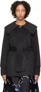 Серое пальто свободного кроя GANNI