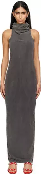 Серое платье-хомут с вырезом-борцовкой axi alexanderwang.t