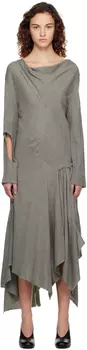 Серое платье-макси Apertura Niccolo Pasqualetti