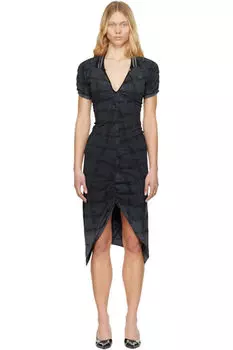 Серое платье-миди с эффектом посадки Vivienne Westwood