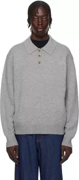 Серое поло Allday Guest in Residence, Heather grey