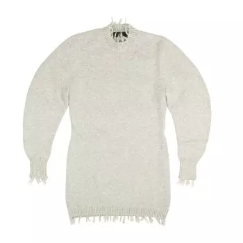 Серое приталенное трикотажное платье-пуловер Alanui, серый