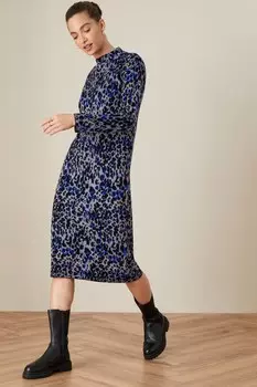 Серое простое леопардовое платье от Aliyah Monsoon, серый