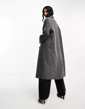 Серое школьное пальто из твила для папы ASOS DESIGN