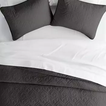 Серое стеганое одеяло с дамасской стежкой, современное ультрамягкое постельное белье из микрофибры ienjoy Home, цвет Gray