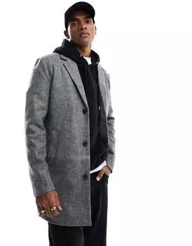 Серое трикотажное пальто Jack & Jones