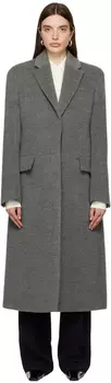 Серое вентилируемое пальто Jil Sander