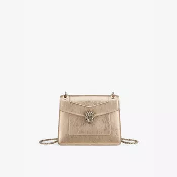 Serpenti forever дневная и ночная маленькая кожаная сумка через плечо Bvlgari, золотой