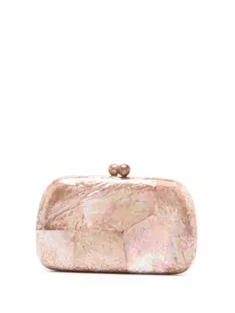 SERPUI клатч Loli Brownlip с эффектом кракле, нейтральный цвет