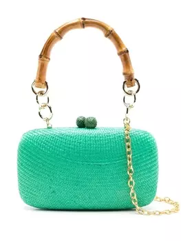 SERPUI соломенный клатч Rose, зеленый