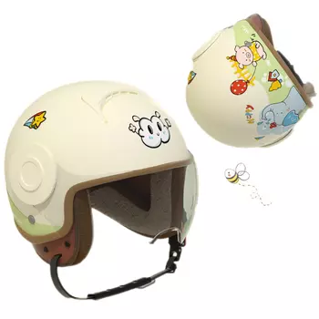 Сертифицированный детский шлем FOREVER 3C, универсальный для всех сезонов, детский полушлем, электрический мотоциклетный шлем, вечеринка с животными