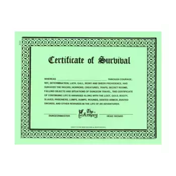 Сертификат выживания, Fantasy Supplements (The Armory)