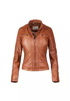 SEРубиновая кожаная куртка 7eleven, коньячный