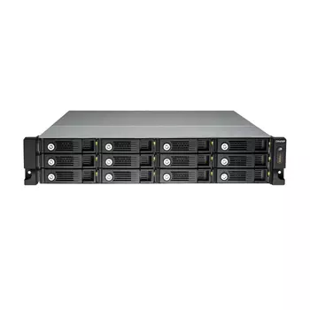 Серверное сетевое хранилище QNAP TVS-1271U-RP, 12 отсеков, 32 ГБ, без дисков, черный