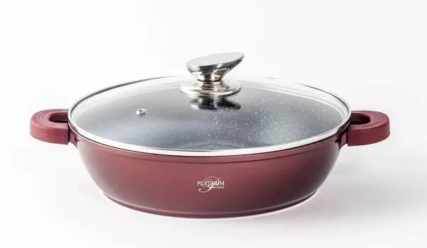 Сервировочная кастрюля с индукционной крышкой, 28 см, литой алюминий Platinum Cookware Collection