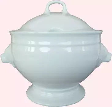 Сервировочная миска van Well, фарфор, супница с головой льва, 2,7 л 28х23х22 см, белый