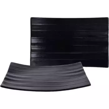 Сервировочная тарелка CreaTable «Банановый лист», (набор, 2 шт.), сервировочный набор, ультрасовременный тренд «Streat Food», черный