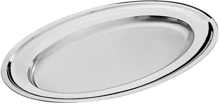 Сервировочная тарелка PINTINOX "Vassoi", (1 шт.), овальная, нержавеющая сталь 18/10, можно мыть в посудомоечной машине 36х25 см, цвет edelstahlfarben