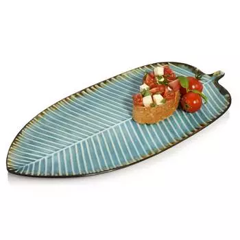 Сервировочная тарелка в форме листа капри Snger, синий