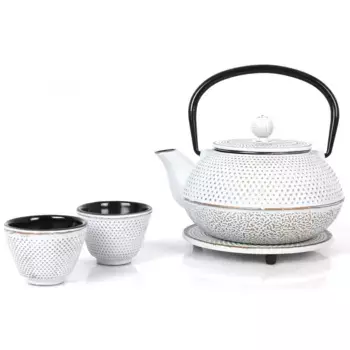 Сервиз ECHTWERK чайный, (набор, 4 предмета), винтажный дизайн, 0,8 л, чугун, съемное сито, цвет creme