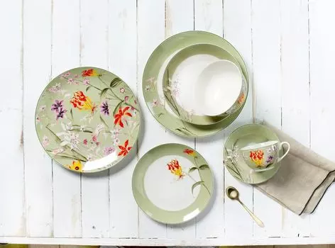 Сервиз обеденный 12 шт. Флора зеленый Ritzenhoff & Breker