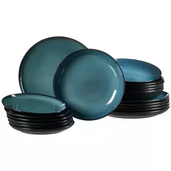 Сервиз Ritzenhoff & Breker «Бали» (набор, 18 предметов), реактивная глазурь, каждый предмет уникален, цвет Blau