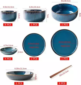 Сервиз Sonstige, синий