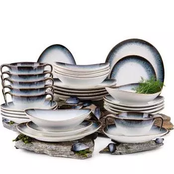 Сервиз time dim обеденный 24 предмета Konsimo, белый