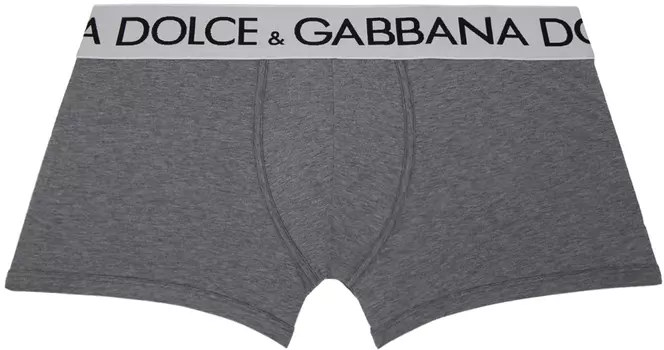 Серые эластичные боксеры с двух сторон Dolce &amp; Gabbana