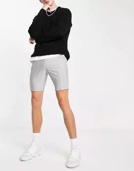 Серые элегантные шорты скинни в клетку принца Уэльского ASOS DESIGN