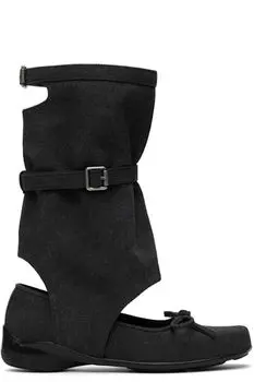 Серые балетки на плоской подошве с вырезом OPEN YY