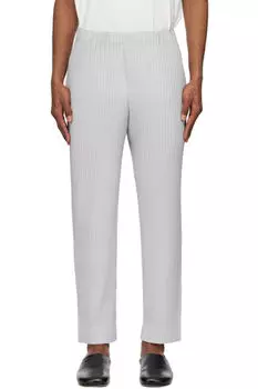 Серые базовые брюки HOMME PLISS ISSEY MIYAKE