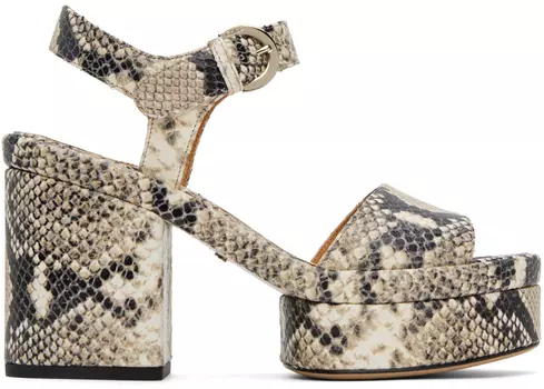 Серые босоножки на каблуке Odina Chlo