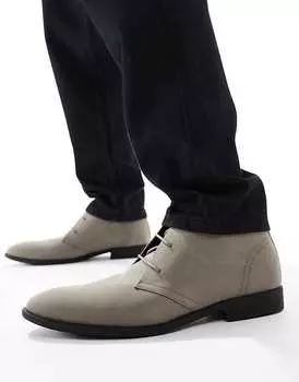 Серые ботинки чукка на шнуровке ASOS DESIGN