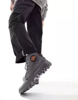 Серые ботинки на шнуровке Palladium Pampa hi Supply rs