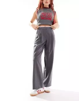 Серые боксеры с широкими штанинами и поясом Miss Selfridge