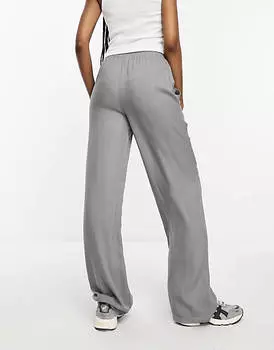 Серые брюки без застежки ASOS DESIGN Tall