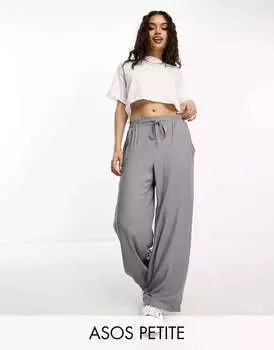 Серые брюки без застежки ASOS Petite