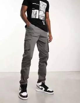 Серые брюки карго Bershka